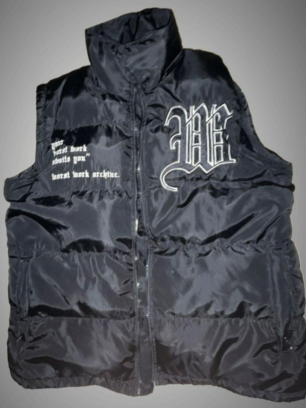 Worst WorkBlack puffer vest , size L WARNING : item...